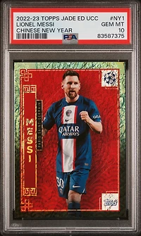 2022 Topps Jade Edition Uefa Club Competitions Chinese New Year Ny1 Lionel Messi PSA 10
