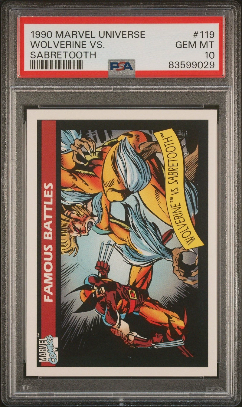 1990 Marvel Universe 119 Wolverine Vs. Sabretooth PSA 10