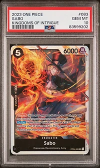 2023 One Piece Kingdoms Of Intrigue 083 Sabo PSA 10