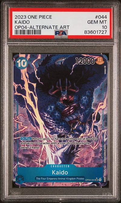 2023 One Piece Op04-kingdoms Of Intrigue 044 Kaido Alternate Art PSA 10