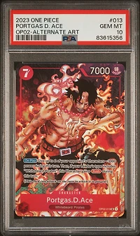 2023 One Piece Op02-paramount War 013 Portgas D. Ace Alternate Art PSA 10