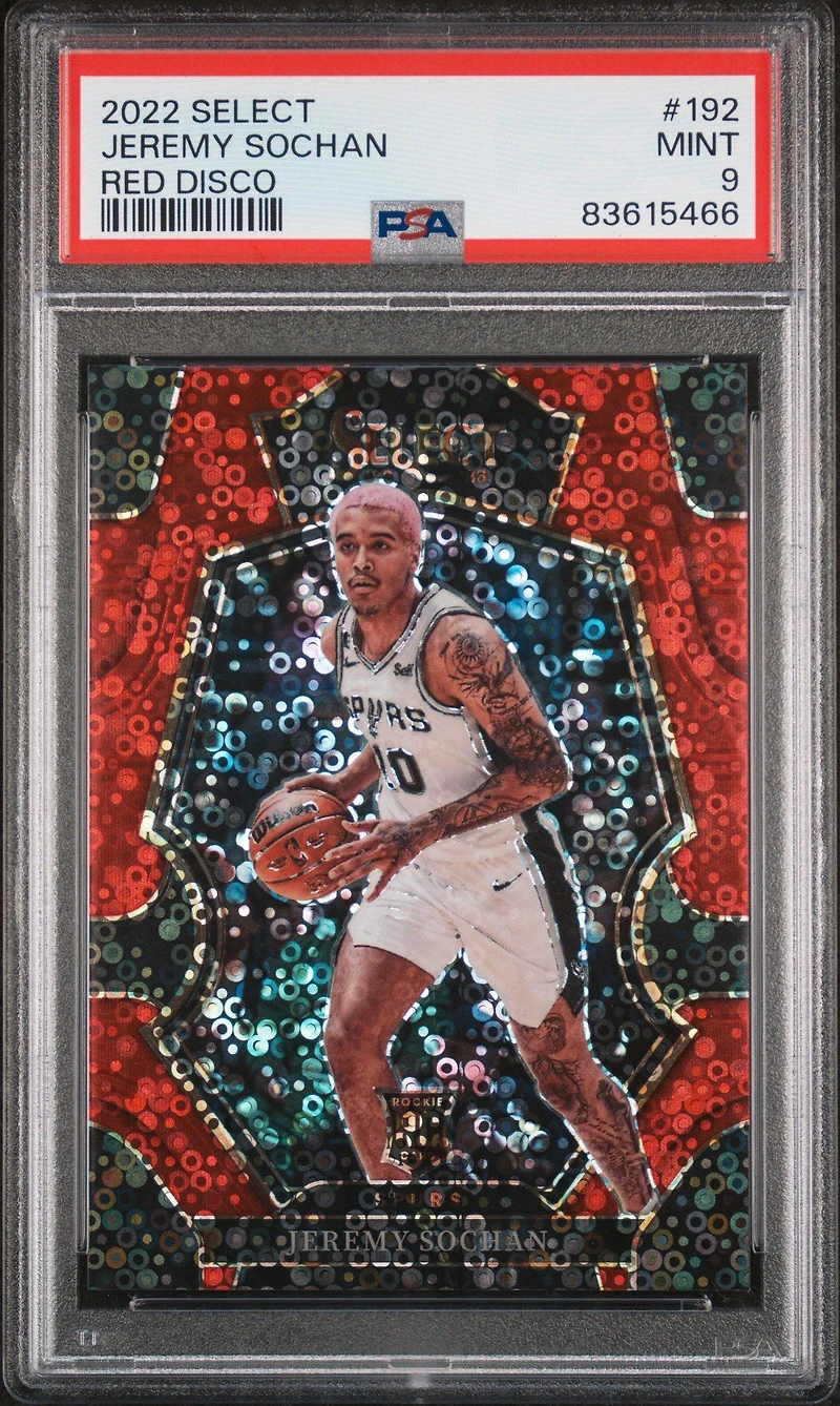 2022 Panini Select 192 Jeremy Sochan Red Disco PSA 9