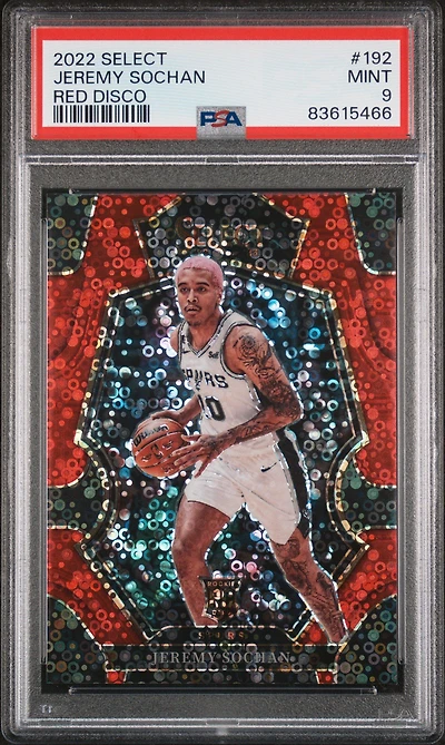 2022 Panini Select 192 Jeremy Sochan Red Disco PSA 9