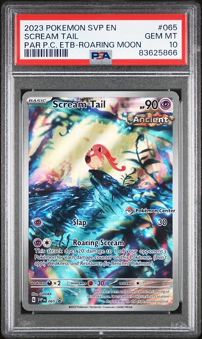 2023 Pokemon Svp En-sv Black Star Promo 065 Scream Tail Paradox Rift Pokemon Center Elite Trainer Box-roaring Moon PSA
