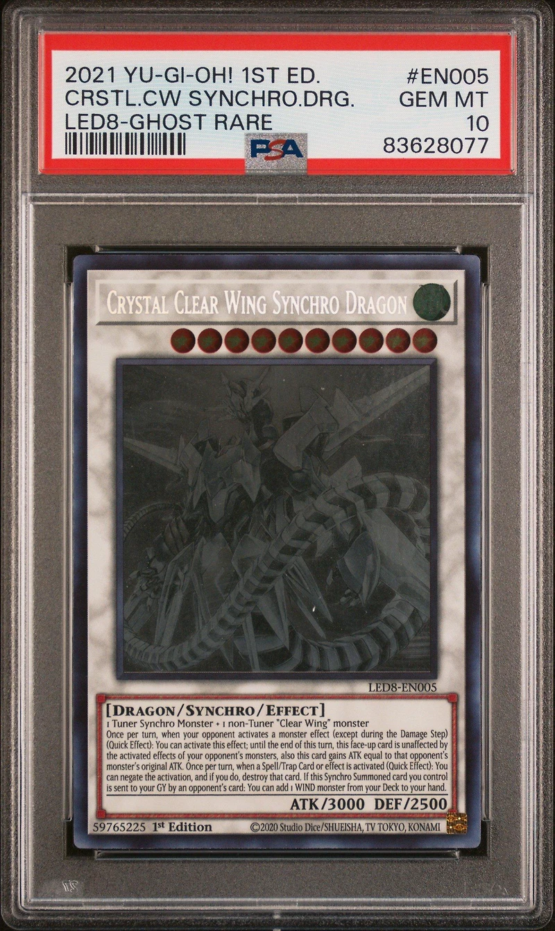 2021 Yu-gi-oh! Led8-legendary Duelists: Synchro Storm En005 Crystal Clear Wing Synchro Dragon 1st Edition-ghost Rare PSA 10