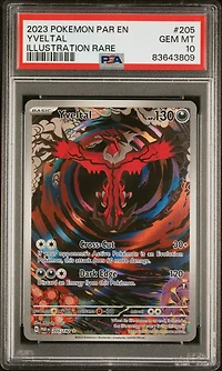 2023 Pokemon Par En-paradox Rift 205 Yveltal Illustration Rare PSA