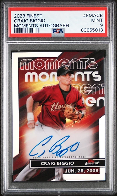 2023 Topps Finest Finest Moments Autographs Fmacb Craig Biggio PSA 9