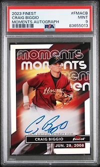2023 Topps Finest Finest Moments Autographs Fmacb Craig Biggio PSA 9