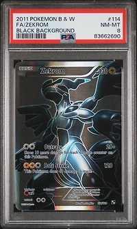 2011 Pokemon Black & White 114 Full Art/zekrom Black Background PSA