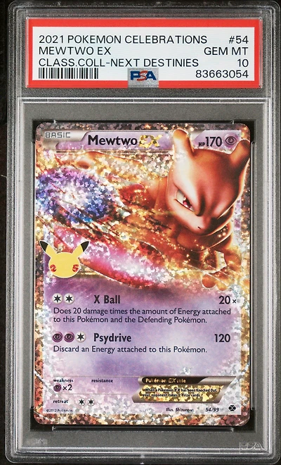 2021 Pokemon Celebrations Classic Collection 54 Mewtwo Ex PSA 10