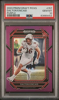 2023 Panini Prizm Draft Picks 157 Dalton Kincaid Purple Prizm PSA 10