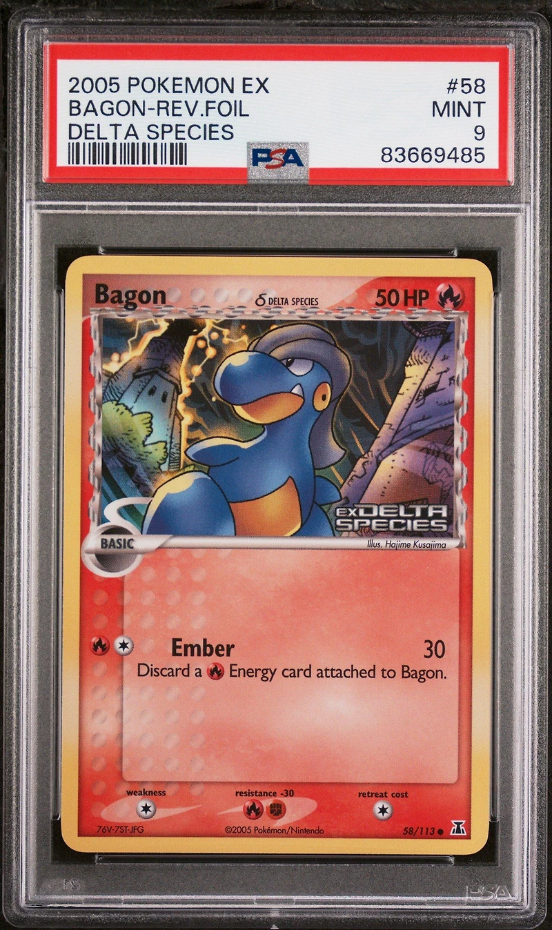 2005 Pokemon Ex Delta Species 58 Bagon-reverse Foil PSA 9