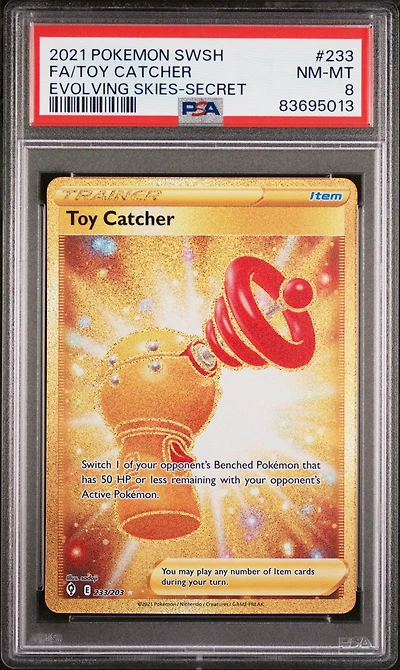 2021 Pokemon Sword & Shield Evolving Skies 233 Full Art/toy Catcher Secret PSA 8