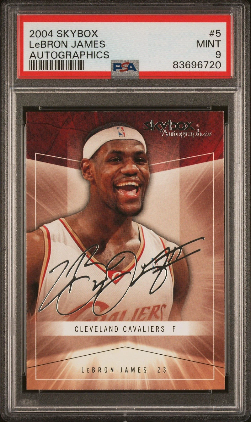 2004 Skybox Autographics 5 Lebron James PSA 9