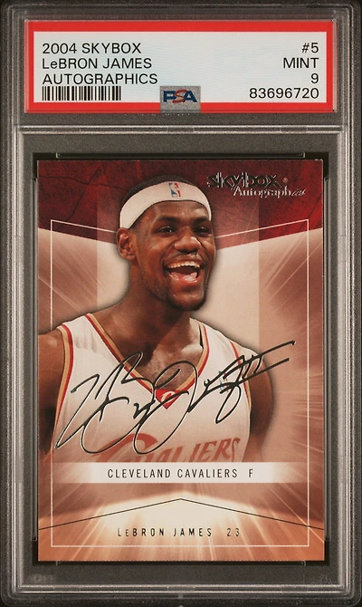2004 Skybox Autographics 5 Lebron James PSA 9
