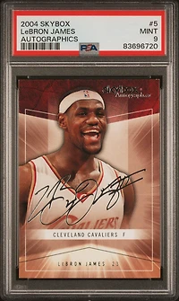 2004 Skybox Autographics 5 Lebron James PSA 9