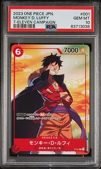 2023 One Piece Japanese Promos Monkey D. Luffy 7-eleven Campaign PSA 10