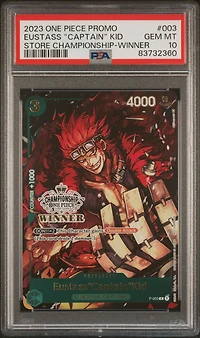 2023 One Piece Promos 003 Eustass "captain" Kid Store Championship-winner PSA 10