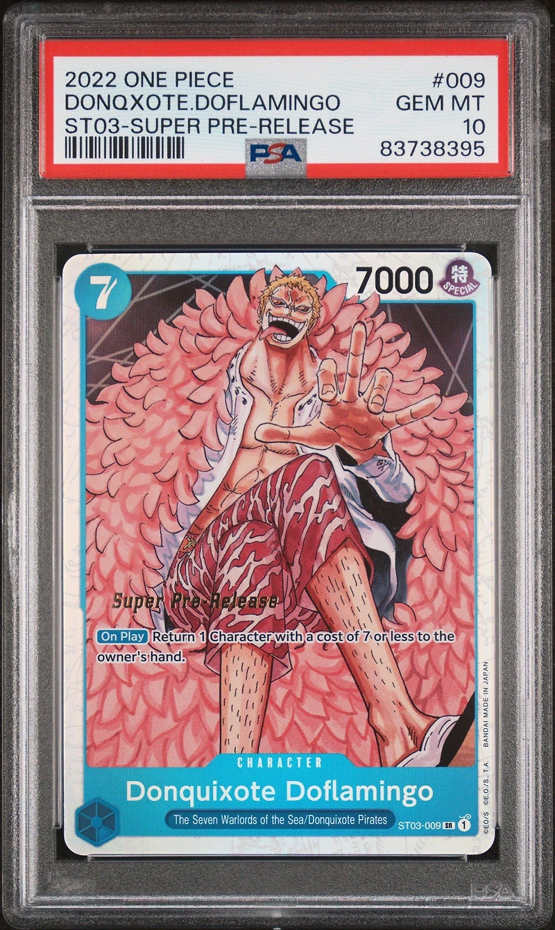 2022 One Piece Starter Deck-the Seven Warlords Of The Sea 009 Donquixote Doflamingo Super Pre-release PSA 10