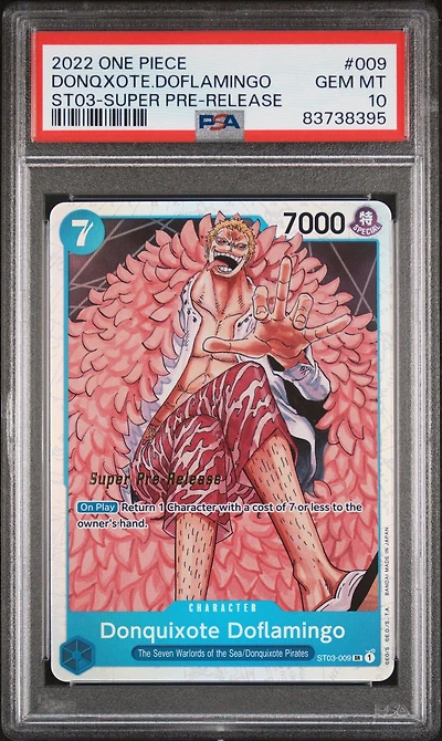 2022 One Piece Starter Deck-the Seven Warlords Of The Sea 009 Donquixote Doflamingo Super Pre-release PSA 10