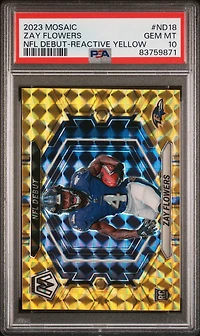 2023 Panini Mosaic Nfl Debut Nd18 Zay Flowers PSA 10