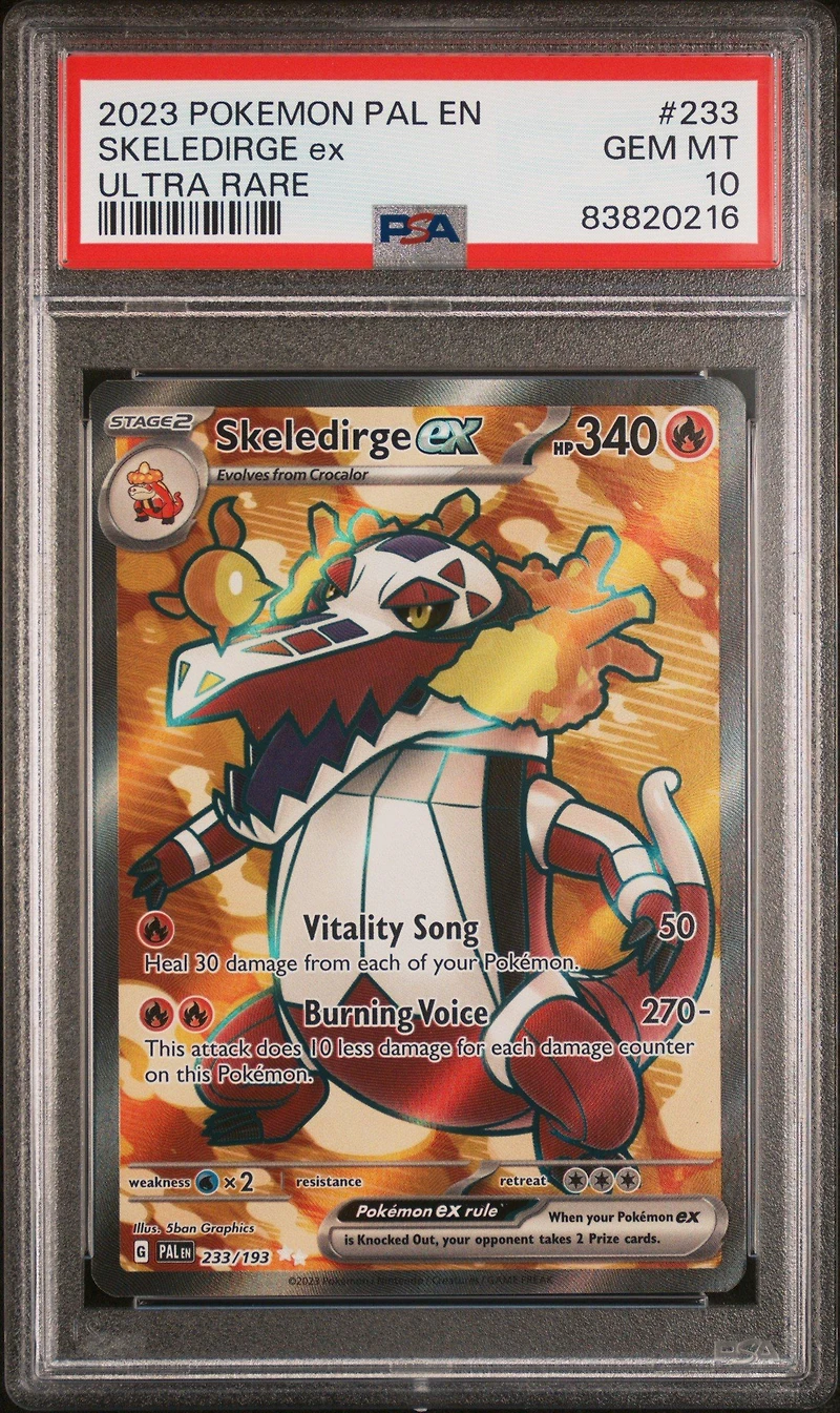 2023 Pokemon Pal En-paldea Evolved 233 Skeledirge Ex Ultra Rare PSA 10
