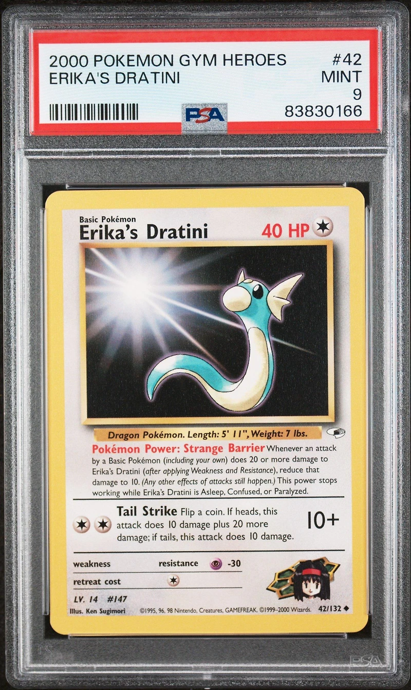 2000 Pokemon Gym Heroes 42 Erika's Dratini PSA 9