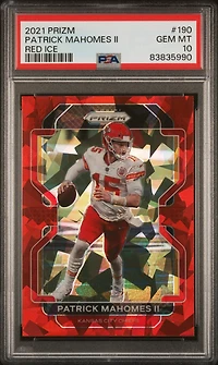 2021 Panini Prizm 190 Patrick Mahomes Ii Red Ice PSA 10
