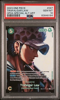 2023 One Piece Op04-kingdoms Of Intrigue 047 Trafalgar Law Special Alternate Art PSA 10