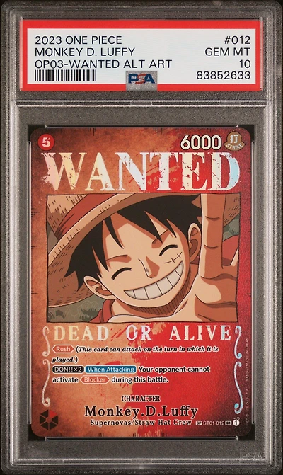 2023 One Piece Pillars Of Strength 012 Monkey D. Luffy PSA 10