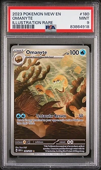 2023 Pokemon Mew En-151 180 Omanyte Illustration Rare PSA