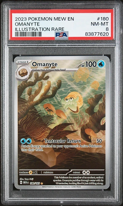 2023 Pokemon Mew En-151 180 Omanyte PSA 8