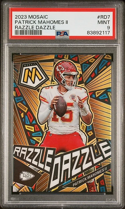 2023 Panini Mosaic Razzle Dazzle Rd7 Patrick Mahomes Ii PSA 9