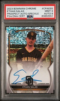 2023 Bowman Chrome Prospect Autographs Cpaess Ethan Salas Speckle Refractor PSA 9