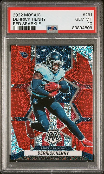 2022 Panini Mosaic 261 Derrick Henry Red Sparkle PSA 10