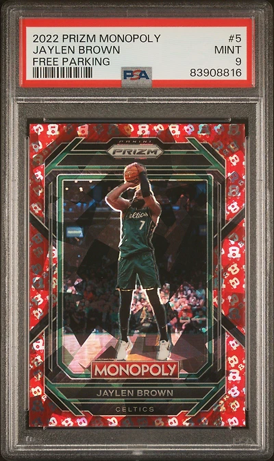 2022 Panini Prizm Monopoly 5 Jaylen Brown Free Parking PSA 9