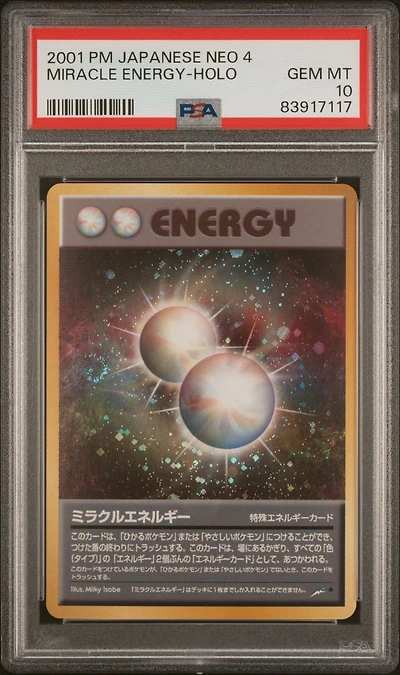 2001 Pokemon Japanese Neo 4 Miracle Energy-holo PSA 10