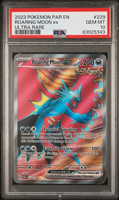 2023 Pokemon Par En-paradox Rift 229 Roaring Moon Ex Ultra Rare PSA