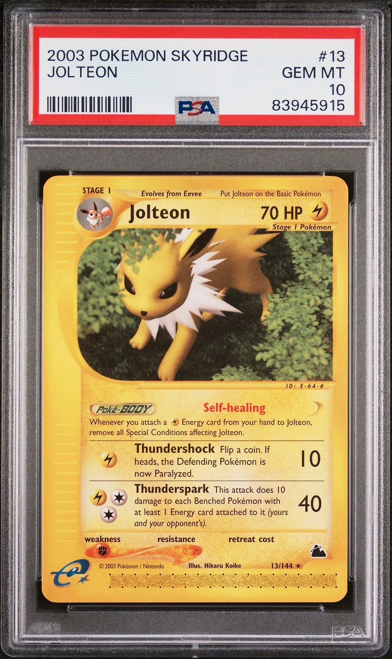 2003 Pokemon Skyridge 13 Jolteon PSA 10