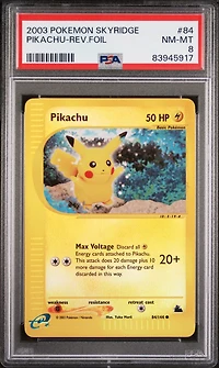 2003 Pokemon Skyridge 84 Pikachu-reverse Foil PSA 8