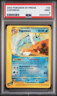 2003 Pokemon Skyridge 33 Vaporeon PSA 9