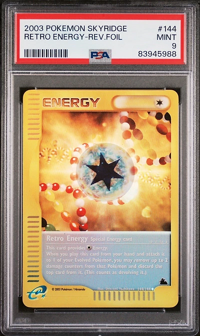 2003 Pokemon Skyridge 144 Retro Energy-reverse Foil PSA 9