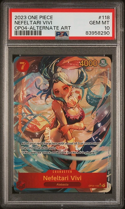 2023 One Piece Kingdoms Of Intrigue Nefeltari Vivi Alternate Art PSA 10