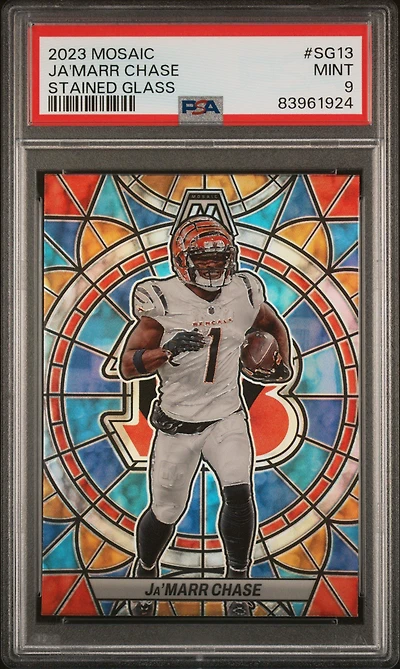 2023 Panini Mosaic Stained Glass Sg13 Ja'marr Chase PSA 9