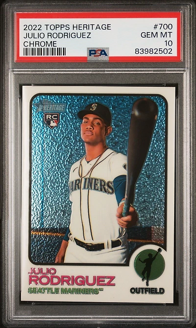 2022 Topps Heritage 700 Julio Rodriguez Chrome PSA 10