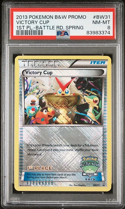 2013 Pokemon Black & White Promo Bw31 Victory Cup 1st Place-battle Road Spring PSA 8