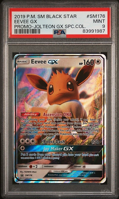2019 Pokemon Sm Black Star Promo Sm176 Eevee Gx Jolteon Gx Special Collection PSA 9