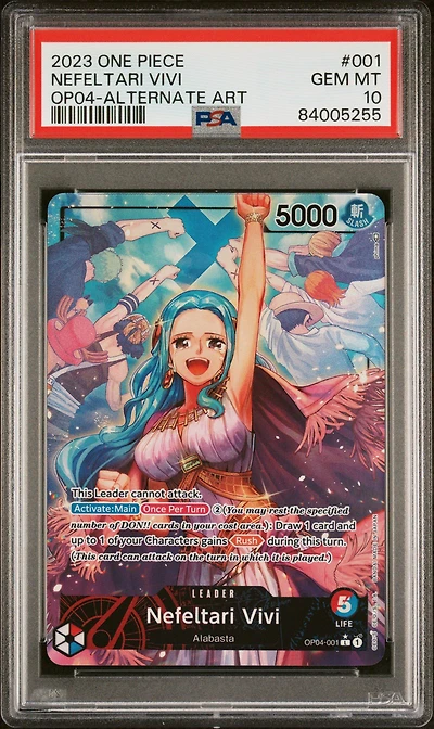 2023 One Piece Op04-kingdoms Of Intrigue Nefeltari Vivi Alternate Art PSA 10