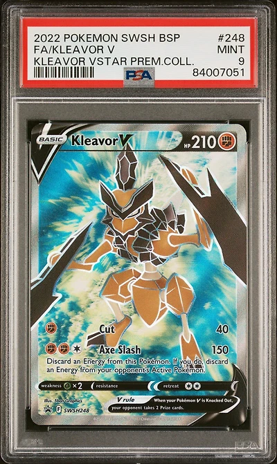 2022 Pokemon Swsh Black Star Promo 248 Full Art/kleavor V Kleavor Vstar Premium Collection PSA 9
