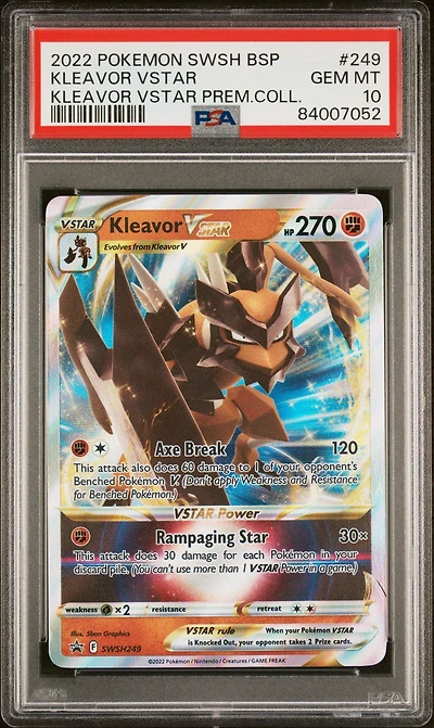 2022 Pokemon Swsh Black Star Promo 249 Kleavor Vstar Kleavor Vstar Premium Collection PSA 10